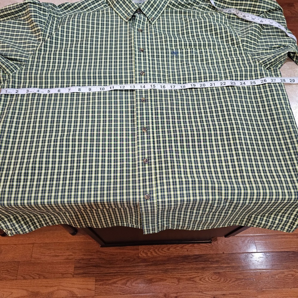 Men's Ariat Pro Series Green Plaid Button Down Shirt Size XXL - Picture 4 of 7
